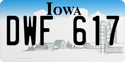 IA license plate DWF617