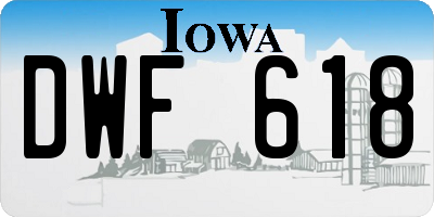 IA license plate DWF618