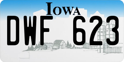 IA license plate DWF623