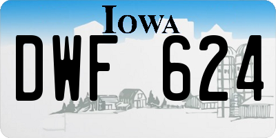 IA license plate DWF624