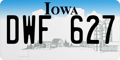 IA license plate DWF627