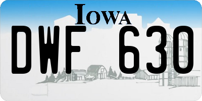 IA license plate DWF630