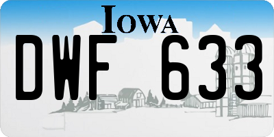 IA license plate DWF633