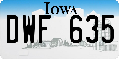 IA license plate DWF635