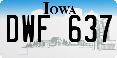 IA license plate DWF637