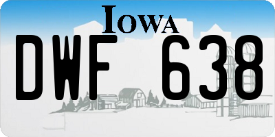 IA license plate DWF638