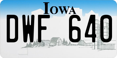 IA license plate DWF640