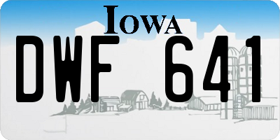 IA license plate DWF641