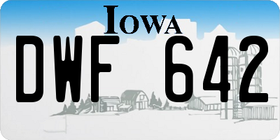 IA license plate DWF642