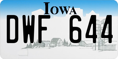 IA license plate DWF644