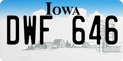IA license plate DWF646