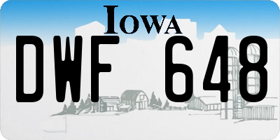 IA license plate DWF648