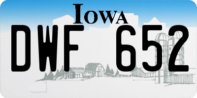 IA license plate DWF652