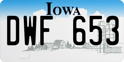 IA license plate DWF653