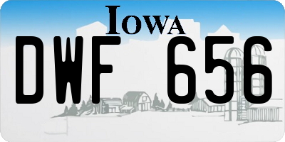 IA license plate DWF656