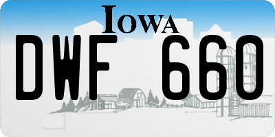 IA license plate DWF660