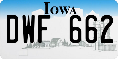 IA license plate DWF662