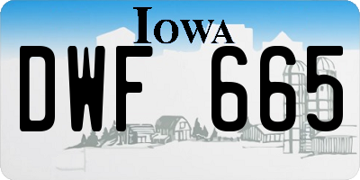 IA license plate DWF665