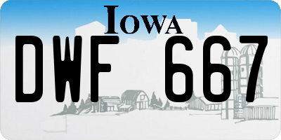 IA license plate DWF667
