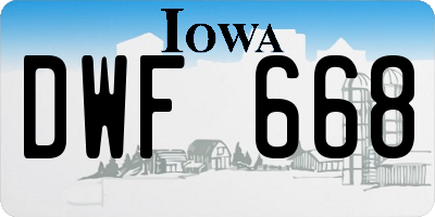 IA license plate DWF668