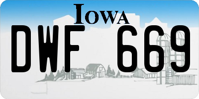 IA license plate DWF669