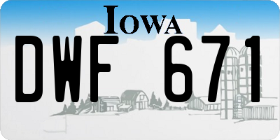 IA license plate DWF671