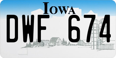 IA license plate DWF674