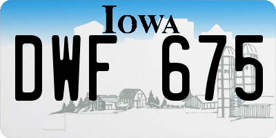 IA license plate DWF675