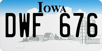 IA license plate DWF676