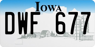 IA license plate DWF677