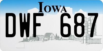 IA license plate DWF687