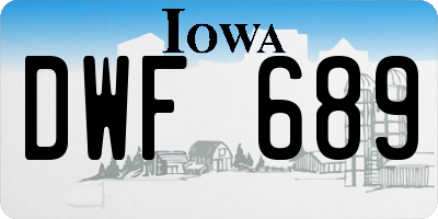 IA license plate DWF689