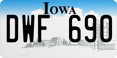 IA license plate DWF690