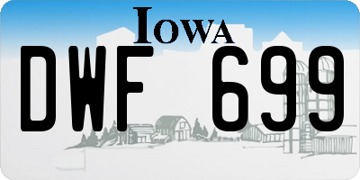 IA license plate DWF699