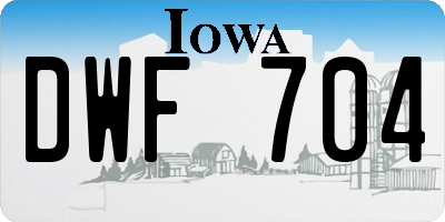 IA license plate DWF704