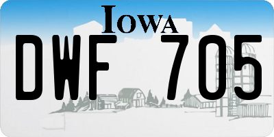 IA license plate DWF705