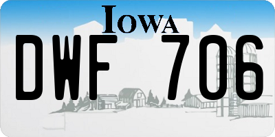 IA license plate DWF706