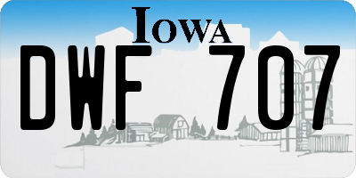IA license plate DWF707