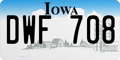 IA license plate DWF708