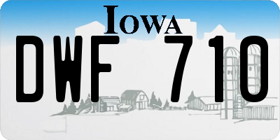 IA license plate DWF710