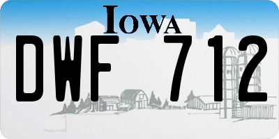 IA license plate DWF712