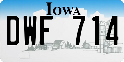 IA license plate DWF714