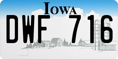 IA license plate DWF716