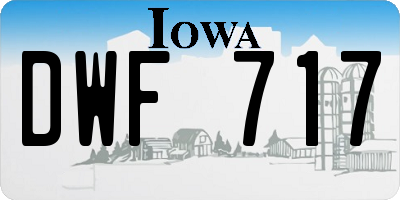 IA license plate DWF717