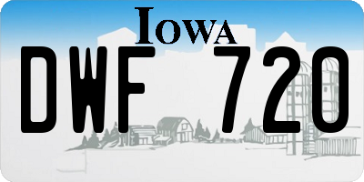 IA license plate DWF720
