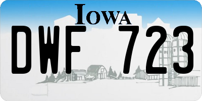 IA license plate DWF723