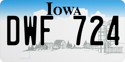 IA license plate DWF724