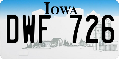 IA license plate DWF726