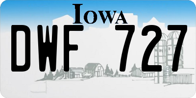 IA license plate DWF727