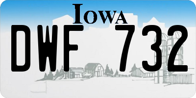 IA license plate DWF732